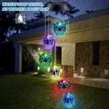 Welltop Solar Wind Chimes, Owl LED Solar Powered Wind Chimes Lamp Color Changing Waterproof ...