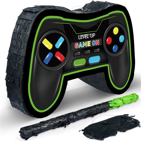 Video Game Controller Pinata Bundle Fiesta Gaming Controller Pinata Set with Blindfold and Bat ...