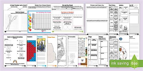 Grade 5 Worksheets | First Week Back at School - Twinkl