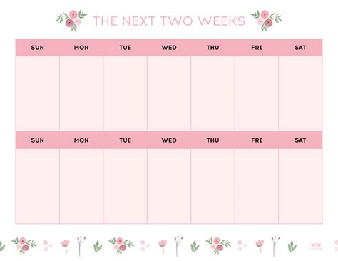 free printable two week calendar - www.summafinance.com