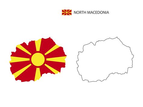 vector de ciudad de mapa de macedonia del norte dividido por estilo de simplicidad de contorno ...