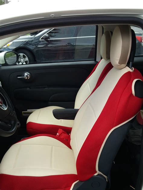 MIX LEATHERETTE & SYNTHETIC TWO FRONT CUSTOM SUGAR RED CAR SEAT COVERS ...