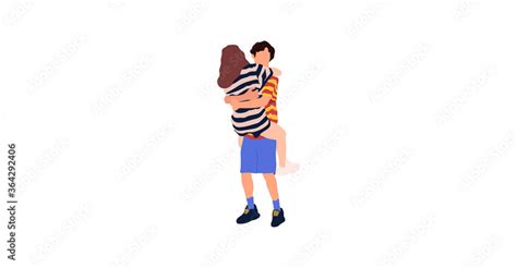 Hugging couple vector isolated flat illustration Stock Vector | Adobe Stock