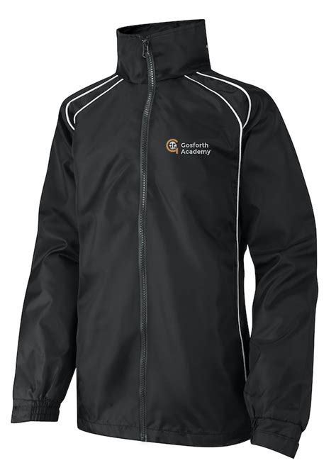 Gosforth Academy Black Showerproof Rain Jacket with Logo (Compulsory) : Michael Sehgal and Sons ...