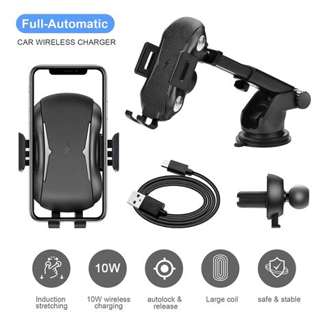 Samsung Galaxy S10/S10+/S9/S9+/S8 Automatic Clamping Qi Wireless Car Charger SANCEON 10W/7.5W ...