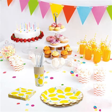 Lemons 40pc Party Tableware - Party Tableware - Party Supplies - Glow Party