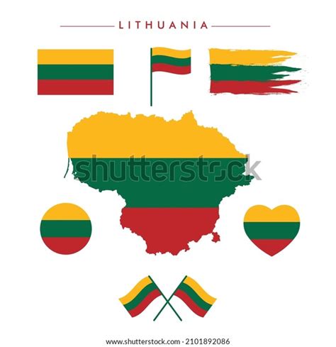 Lithuania Flag Map Vector Collection Stock Vector (Royalty Free) 2101892086 | Shutterstock