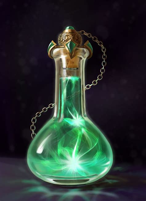 the concept of a magic bottle, Tania Gaydukova on ArtStation at https://www.artstation.com ...