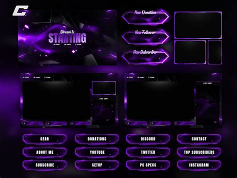 Purple Dark Neon Animated Twitch Overlay Complete Stream - Etsy ...