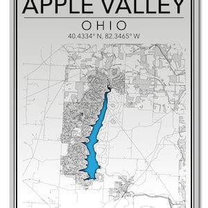 Wall Art Map Apple Valley, Ohio - Etsy