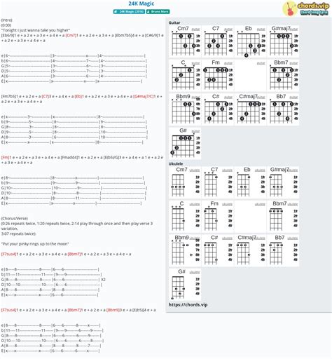 Chord: 24K Magic - tab, song lyric, sheet, guitar, ukulele | chords.vip