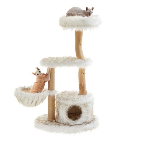 Feandrea Modern Cat Tree, Wood Cat Tower for Large Cats up to 22 lb, 48 ...