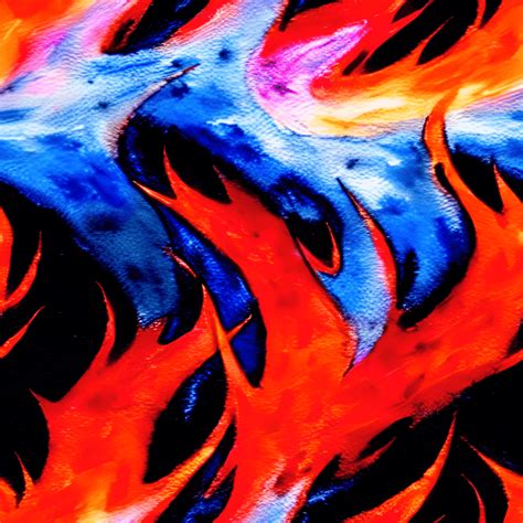 Black Gray Red Blue Flames Splash Watercolor Painting · Creative Fabrica