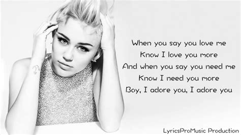 Miley Cyrus - Adore You (Lyrics) - YouTube