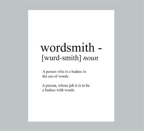 Humorous Wordsmith Definition Poster, Geek Art, Funny Art Print, Wall ...