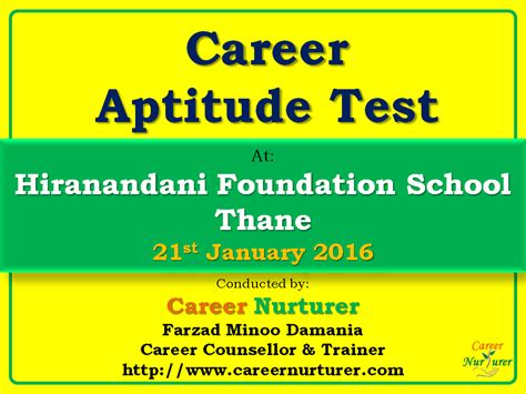Career Aptitude Test in Thane at Hiranandani Foundation School | Career ...