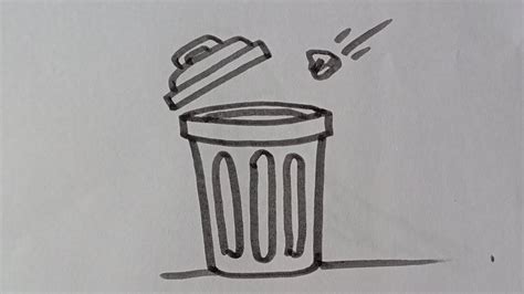 How to draw a Dustbin //easy drawing step by step - YouTube