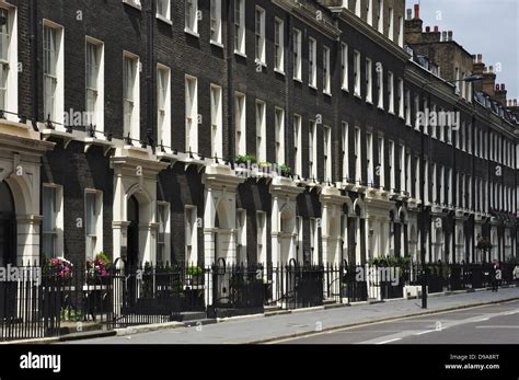 Terraced row of buildings, Gower Street, Bloomsbury, London, England, UK Stock Photo - Alamy