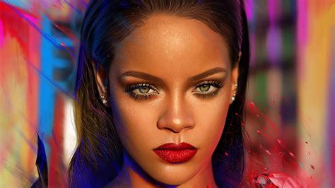 Rihanna Wallpaper 4K, Illustration, Barbadian singer