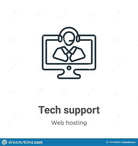 Tech Support Outline Vector Icon. Thin Line Black Tech Support Icon, Flat Vector Simple Element ...