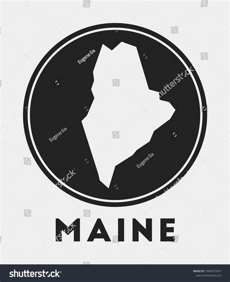 Maine Icon Round Logo Us State Stock Vector (Royalty Free) 1906377997 ...