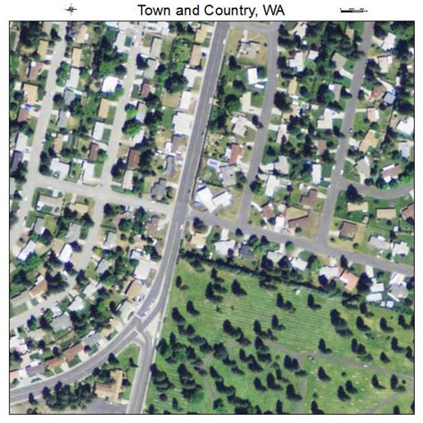 Aerial Photography Map of Town and Country, WA Washington