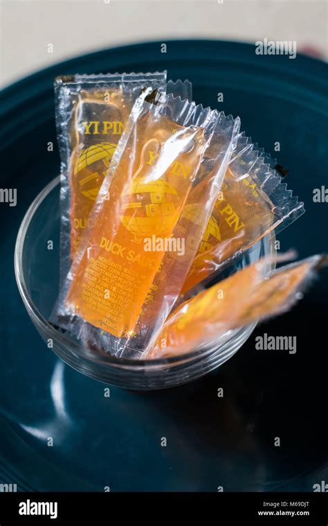 Chinese Take Out Food Duck Sauce Packets Stock Photo - Alamy