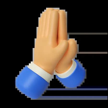 Pray Hand Gesture 3D Illustration - Free Download Sign & Symbols 3D Illustrations | IconScout