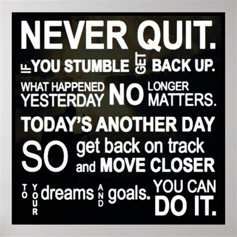 NEVER QUIT POSTER | Zazzle.com