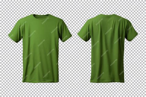 Premium PSD | Realistic set of male green tshirts mockup front and back ...