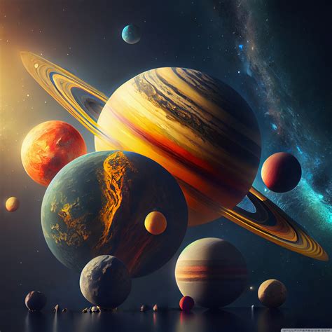 Galaxies Planets Wallpaper