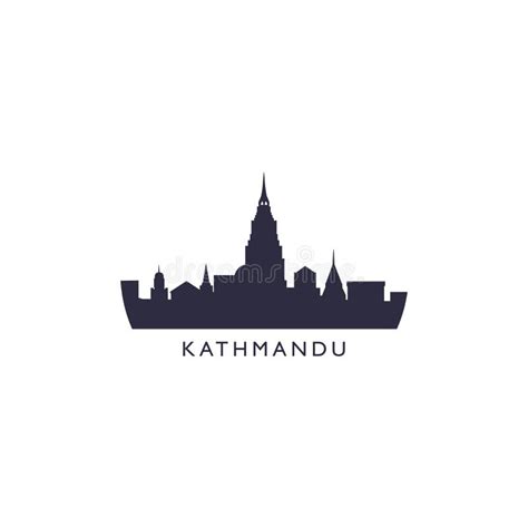 Kathmandu Cityscape Skyline Vector Logo Stock Illustration - Illustration of tourism, monument ...