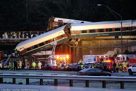 Washington state Amtrak train derails and falls on high | Daily Mail Online