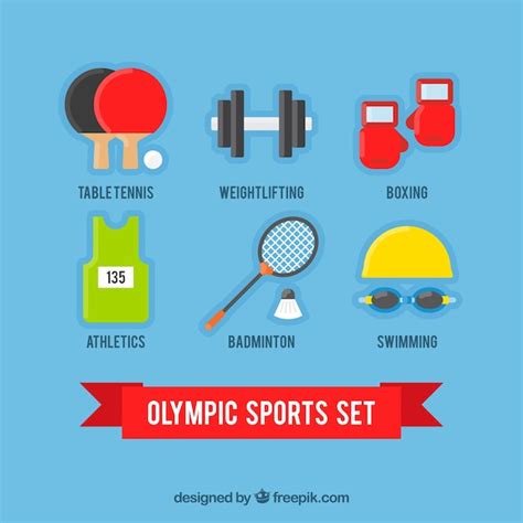 Free Vector | Sports equipment set in flat design