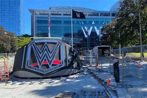 There’s a ‘big (expletive) belt’ in front of WWE’s new headquarters ...