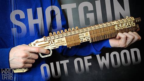 Working Shotgun Made of Wood Speed Build. Shotgun SG-12 Wood Trick. 3D ...