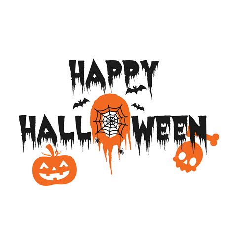 Happy Halloween logo design, Vector Text Banner on white background ...