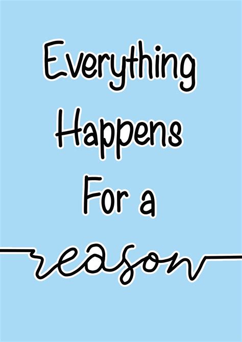 Everything Happens For A Reason Print Positive Quote Wall | Etsy