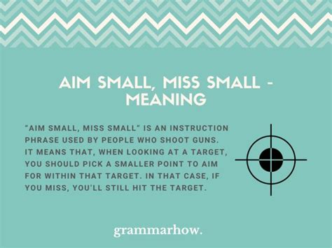 Aim Small, Miss Small - Meaning, Origin & Examples