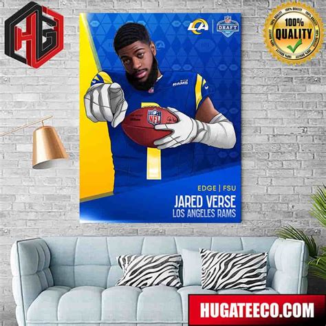 2024 NFL Draft Edge Fsu Jared Verse Los Angeles Rams Poster Canvas - Hugateeco