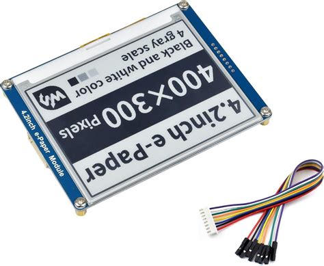 IBest 4.2inch E-paper Display Module 400x300 Resolution 3.3V-5V Two-Color E-Ink Display HAT ...