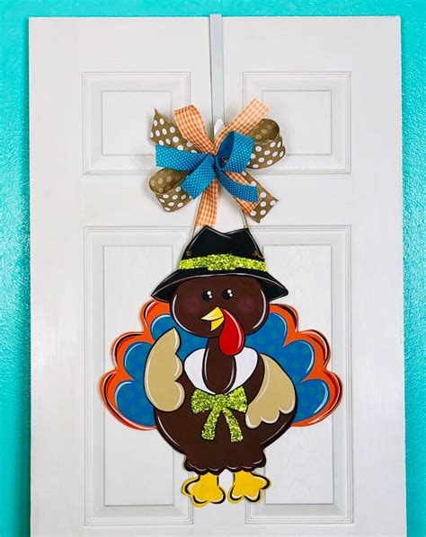 Turkey Door Hanger Fall Door Hanger Thanksgiving Door | Etsy