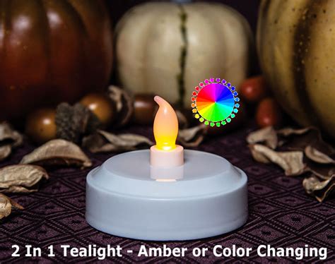 2 in 1 Large Tealight - Color Changing or Amber LED