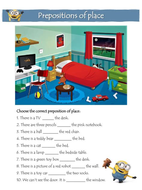 Prepositions of Place Worksheet