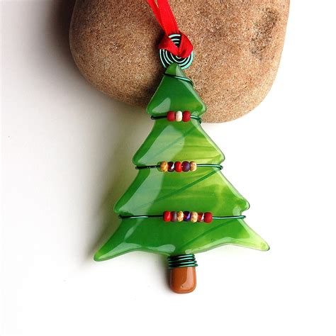 Fused Glass Christmas Tree Ornament Suncatcher