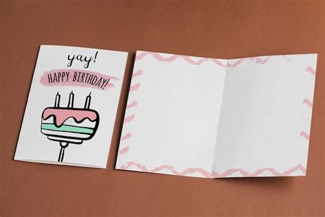 Free PSD | Empty birthday card mockup