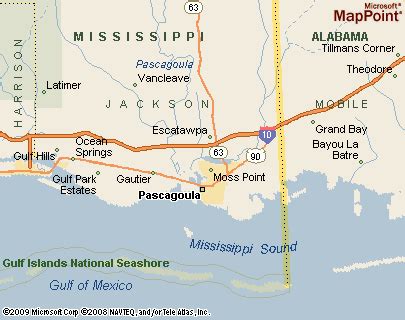 Pascagoula, Mississippi Area Map & More