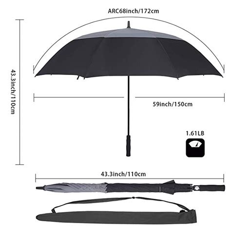 Extra Large Golf Umbrella Vented 34" GU-08 - Premium Beach Umbrella, Outdoor Patio Umbrella,Cool ...