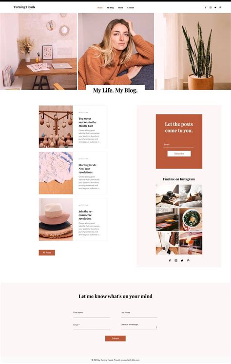 Life Blog | Wix Website Template | Blog website template, Wix website templates, Personal blog ...