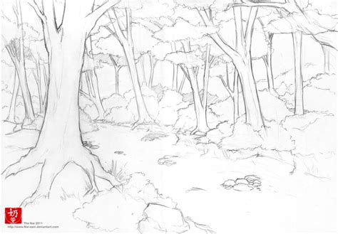 Forest line art by The-Nai on DeviantArt